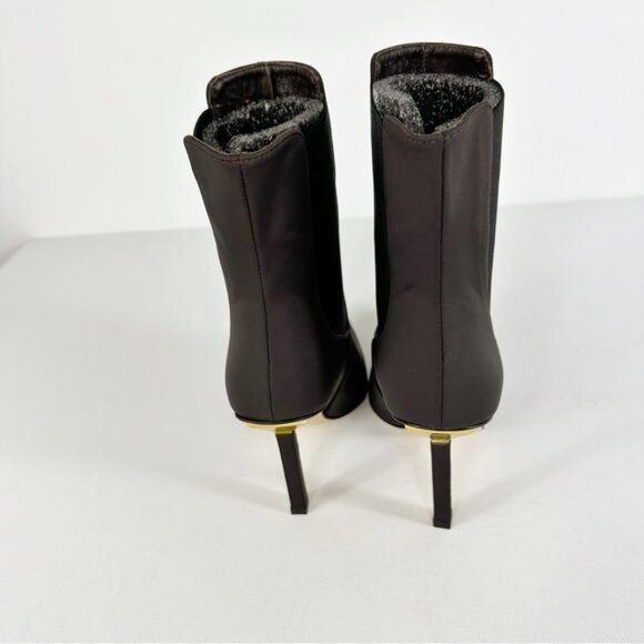 NEW Good American High Kickstand Neoprene Bootie Chocolate Brown Size 9 - Picture 9 of 14